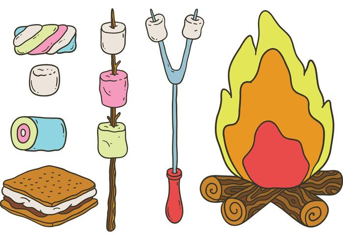 Free Camp Marshmallows Vectors Free Camp Marshmallows Vectors