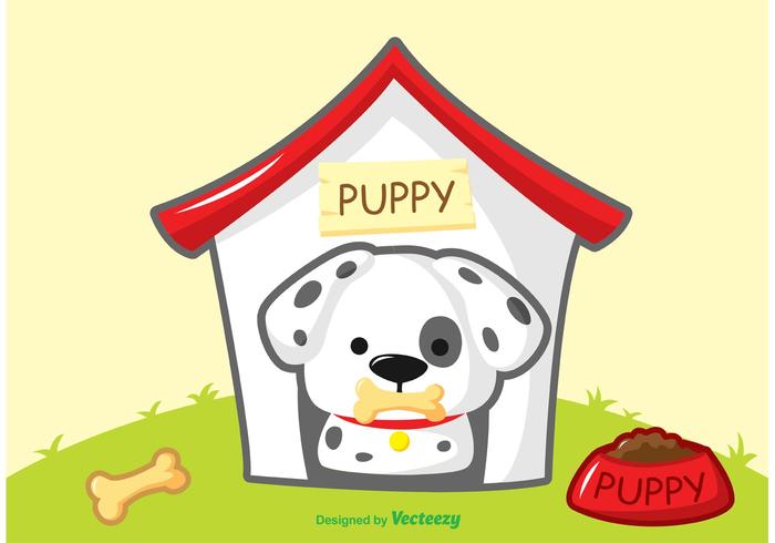 Dalmatian Puppy Vector con la casa