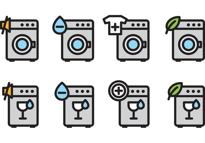 Wash Machine Vector Icons