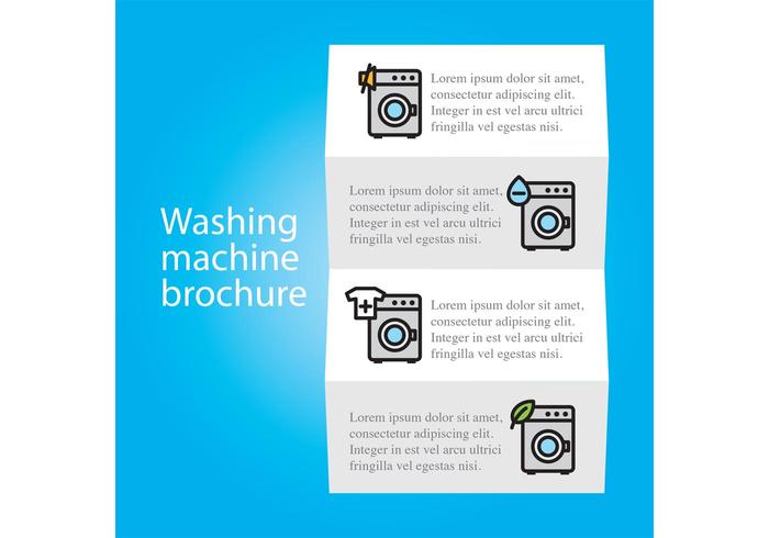 Wash Machine Brochure Vector Template 