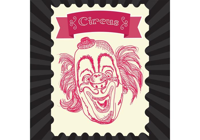 Vintage Circus Vector Clown