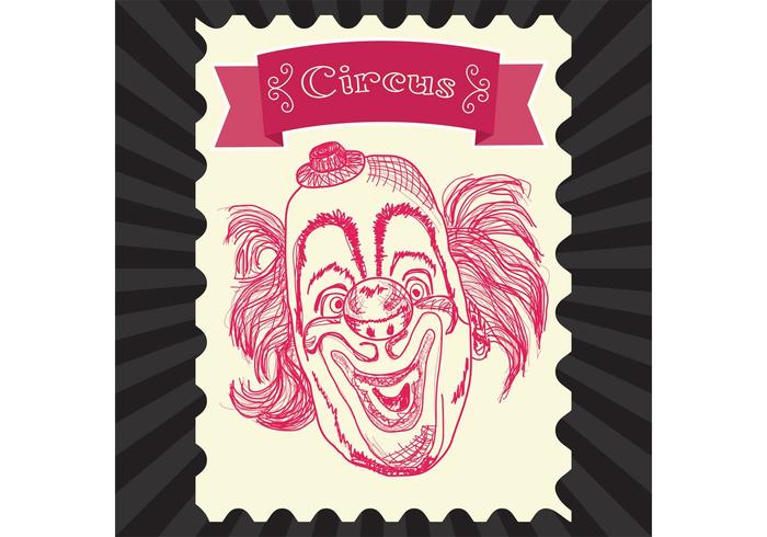 Payaso del vector del circo de la vendimia