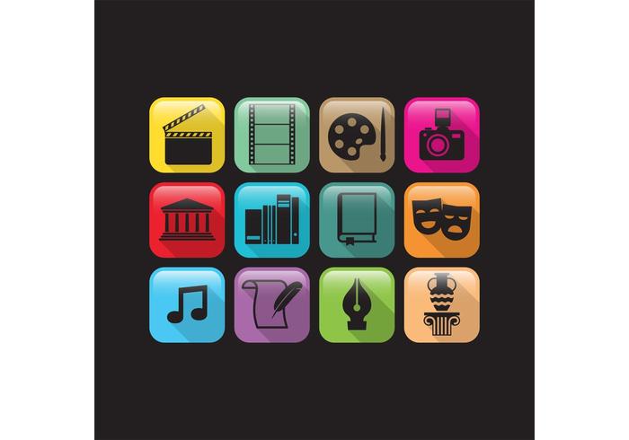 Flat Arts And Culture Vector Icons