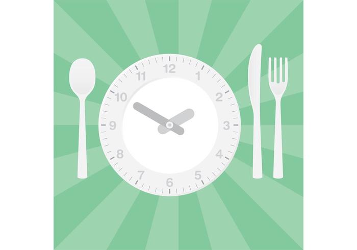 Clock Vector Dinner Table Setting 