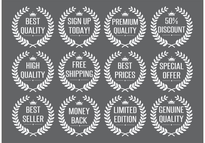 Laurel Wreath Vector Labels Laurel Wreath Vector Labels