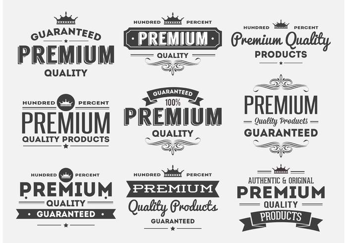 Retro Style Premium Quality Insignias vector