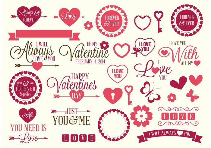 Valentines Love Vector Elements Valentines Love Vector Elements