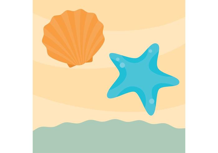 Sea Shell Vector on the Sand 