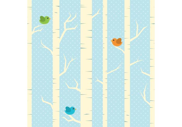 Winter Trees Vector Background