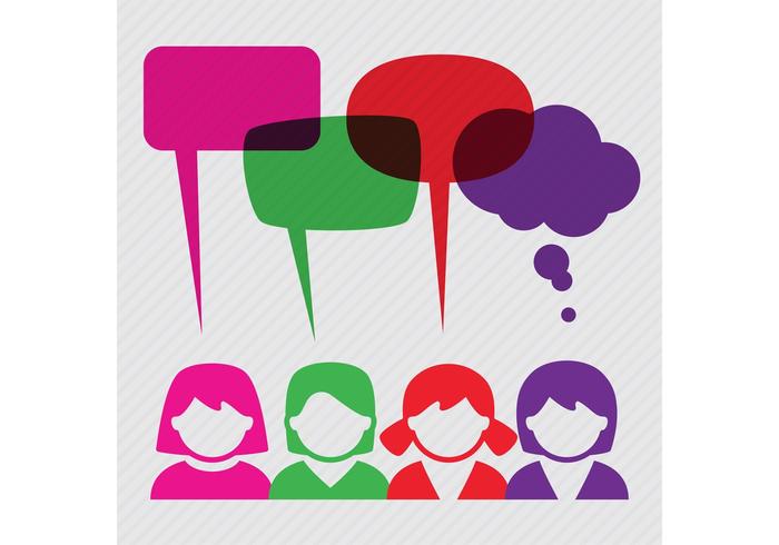 People With Speech Bubble Vector Background