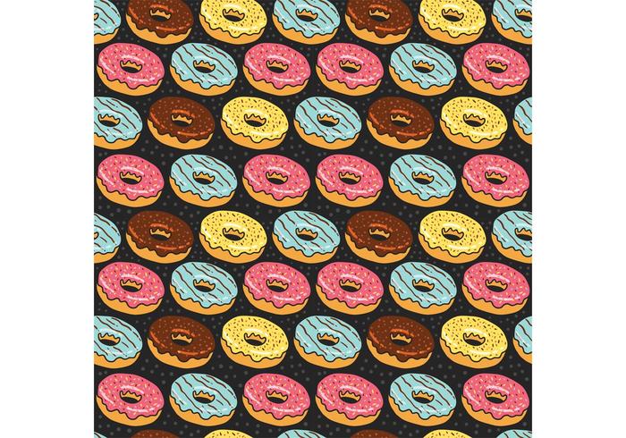 Libre donuts patrón sin fisuras vector