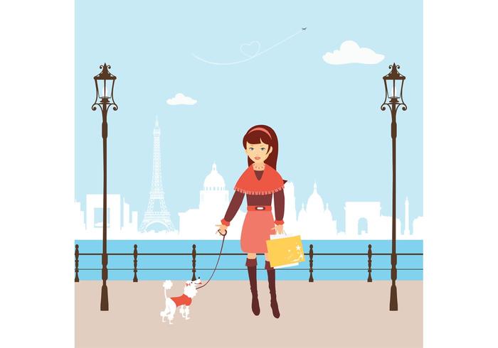 Free Vector Shopping Girl In Paris