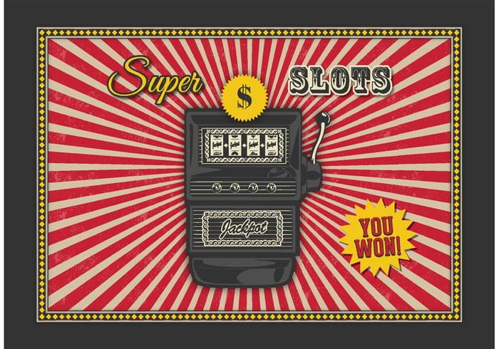 Retro Slot Machine Vector Background