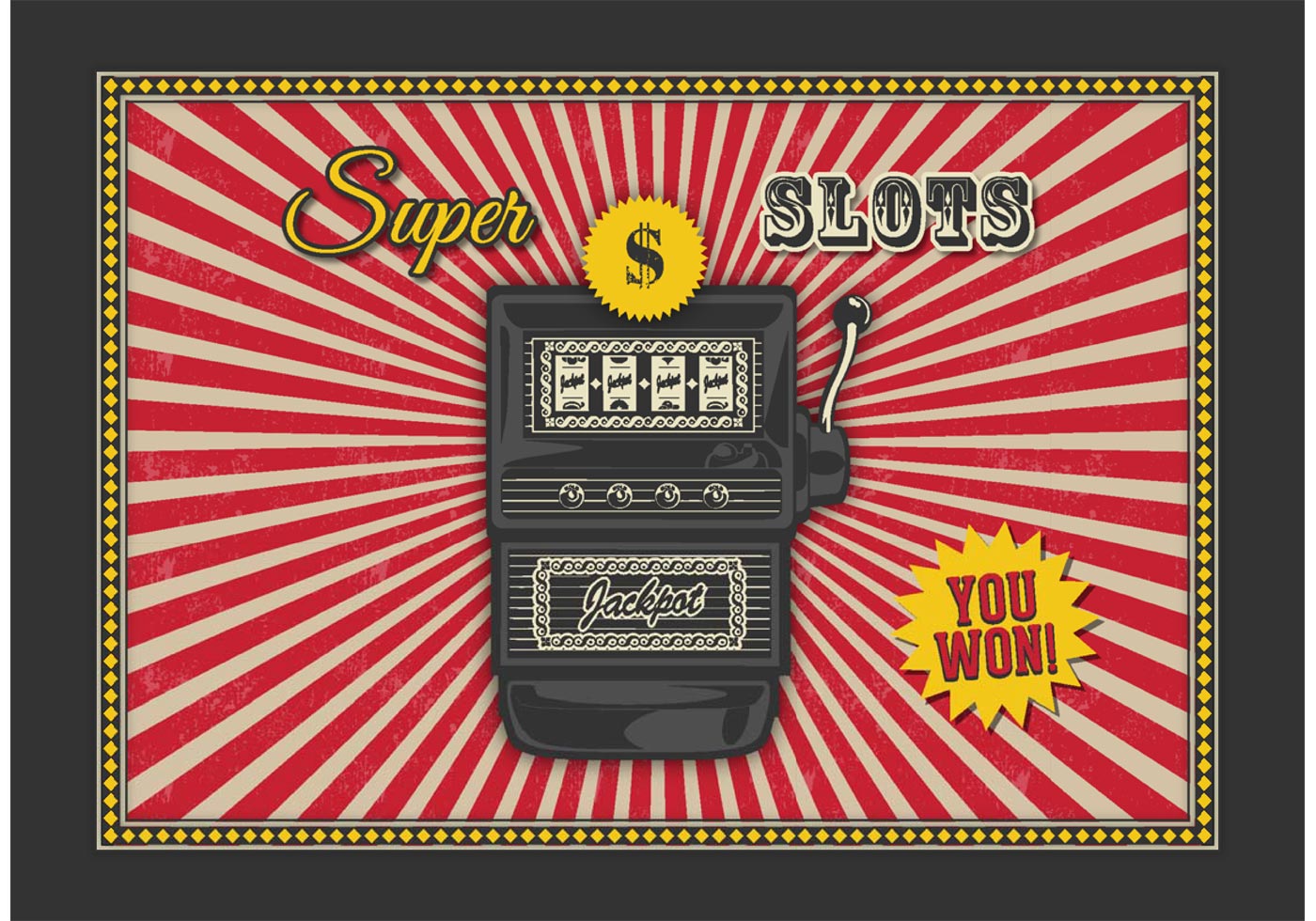 Retro Slot Machine Vector Background - Download Free Vector Art, Stock