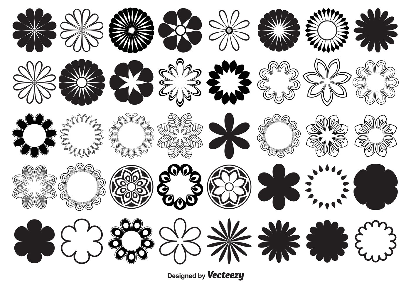 Vector Flower Shapes - Download Free Vector Art, Stock Graphics & Images