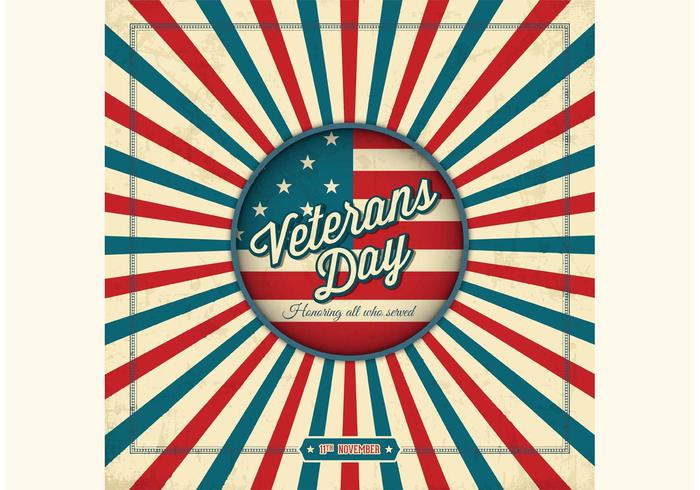 Free Retro Veterans Day Vector Background