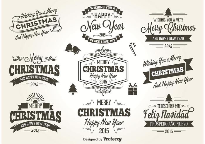 Retro Style Christmas Labels Retro Style Christmas Labels