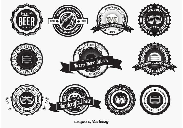 Retro Style Beer Badges and Labels Retro Style Beer Badges and Labels