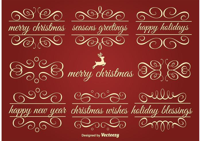 Vector Holiday Ornament Text Frames