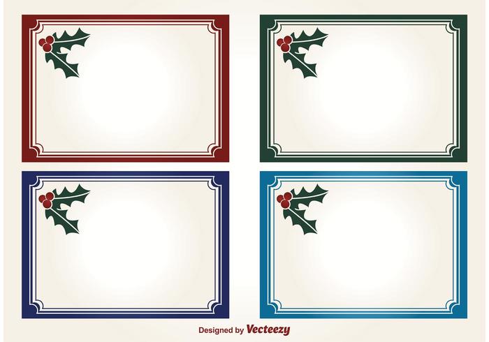 Holly Christmas Vector Labels