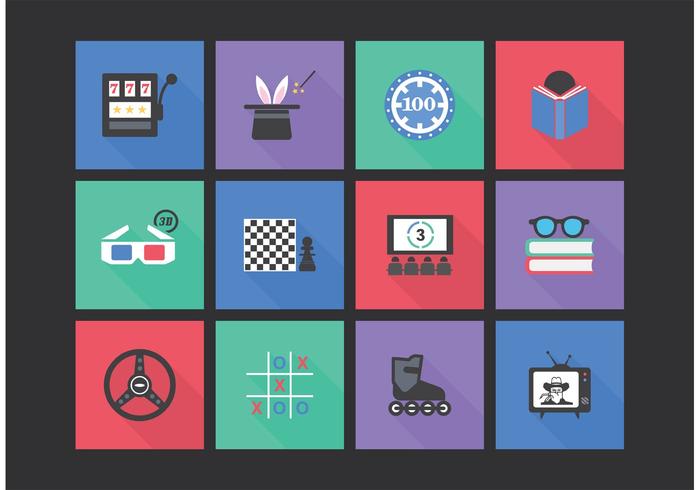 Flat Entertainment Vector Icon Set