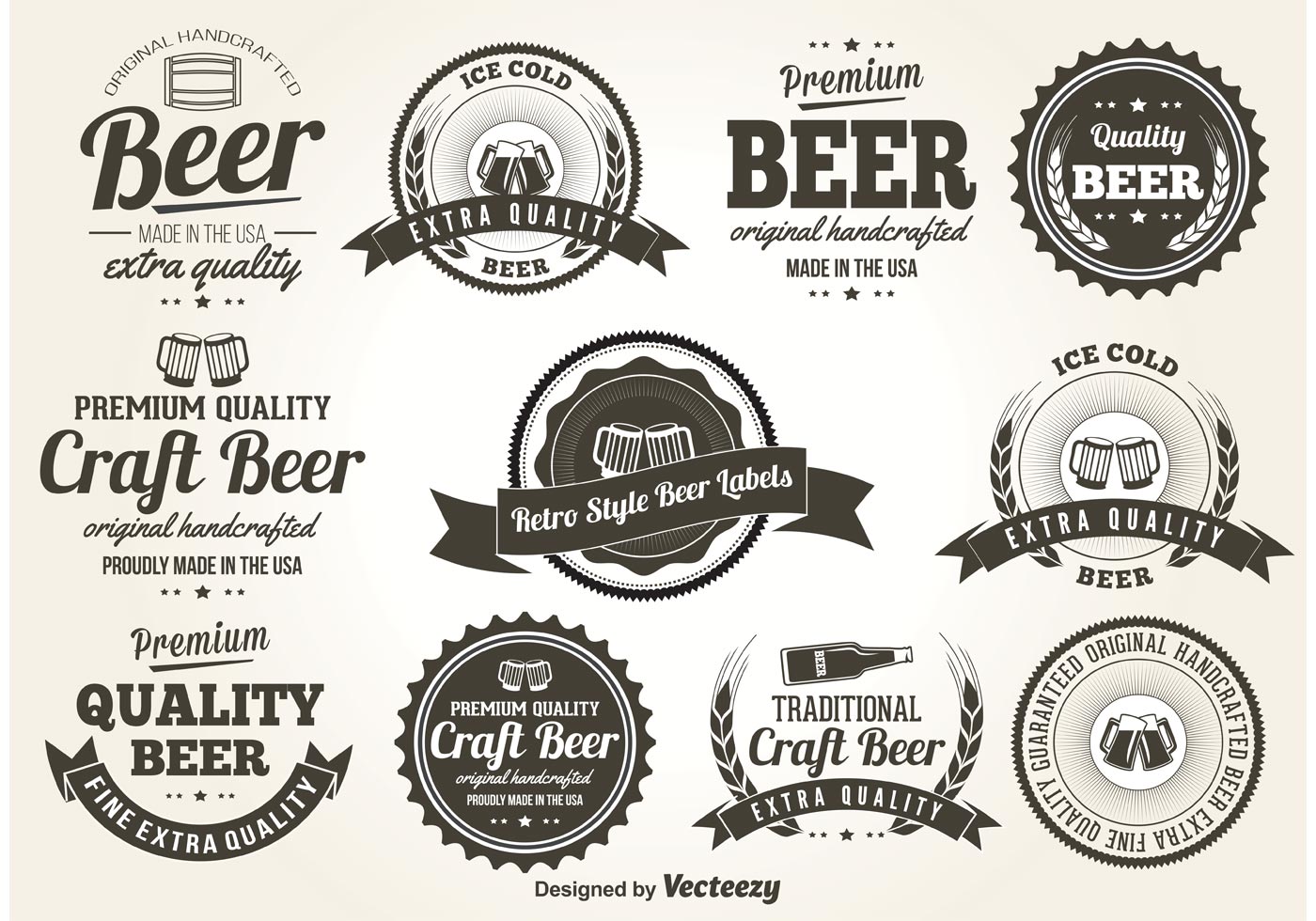 retro style beer labels download free vector art stock graphics images