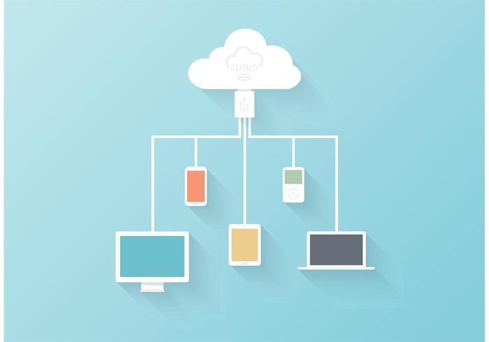 Concepto de computación de nube de vector libre