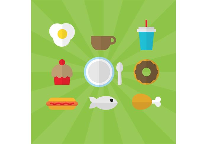 Flat Style Food Vectors 01