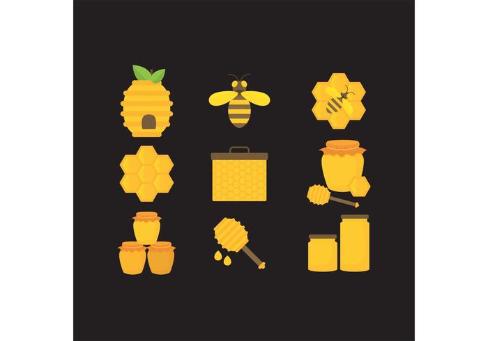 Iconos del vector de la miel