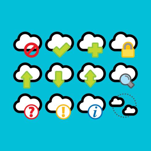 Colorful Cloud Computing Vector Icons