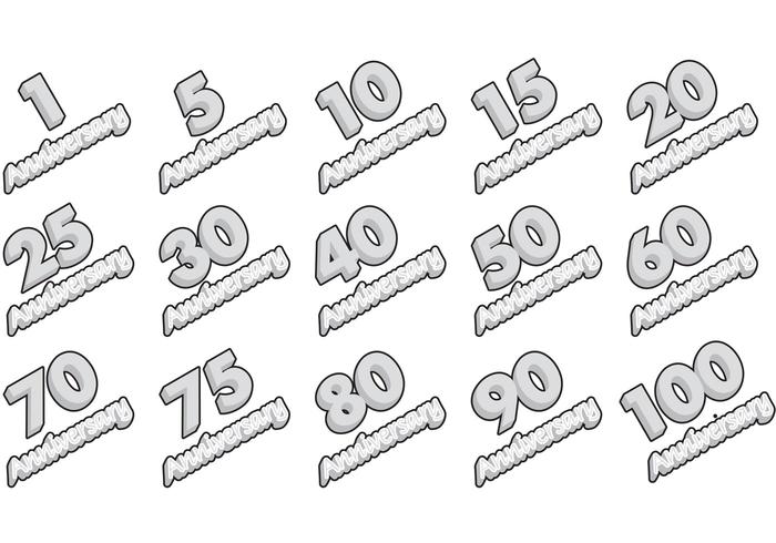 Silver Anniversary Label Vectors 