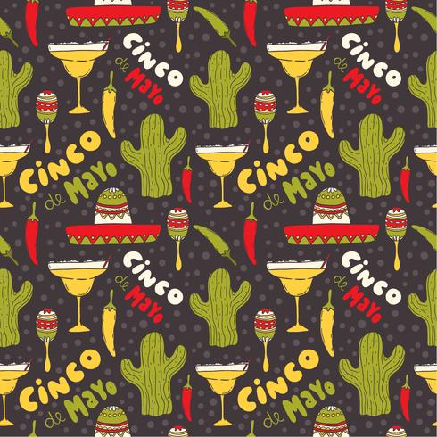 Seamless Cinco de Mayo Vector Pattern