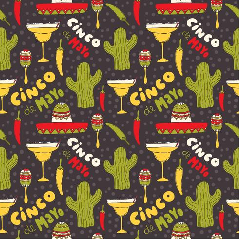 Seamless Cinco de Mayo Vector Pattern