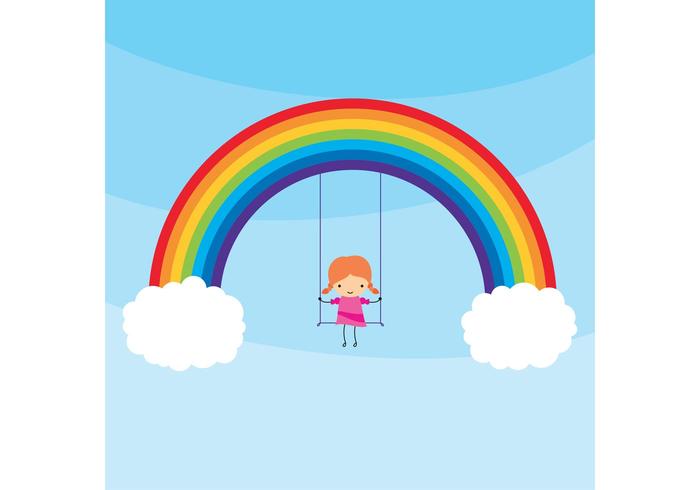 Girl Swinging Vector Girl Swinging Vector