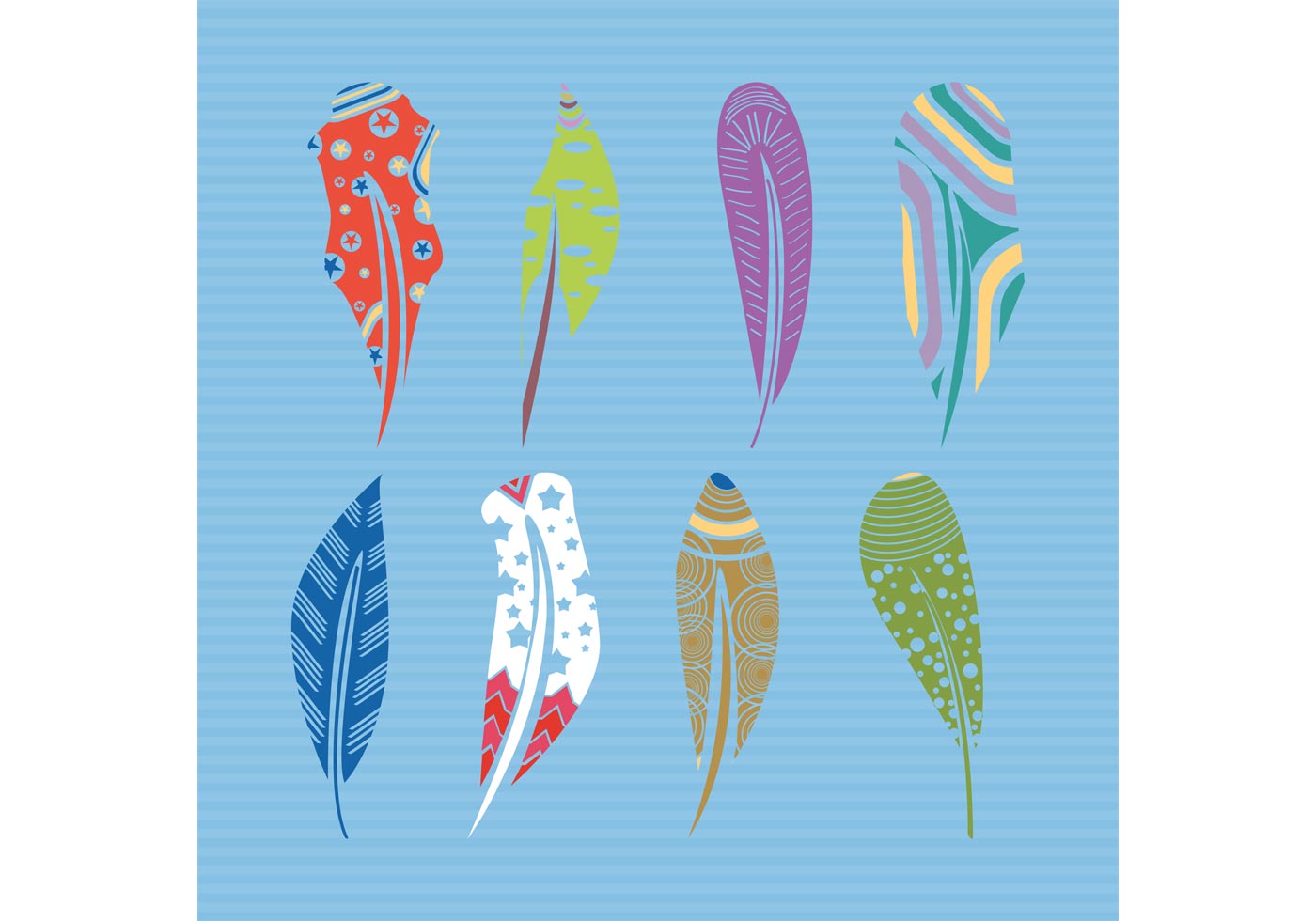 Download Decorative Feather Vector Shapes In Color - Download Free ...