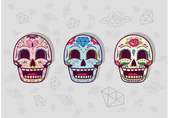 Dia de Los Muertos Sugar Skull Vector Pack