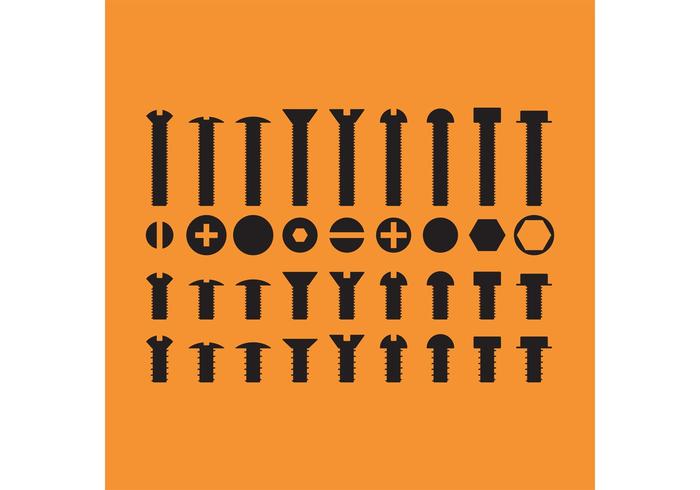 Screws Nuts and Bolts Vector Icons