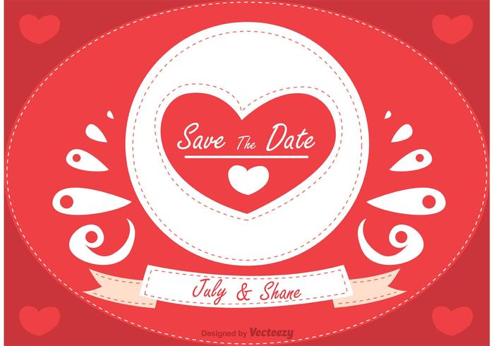 Romantic Save the Date Vector 