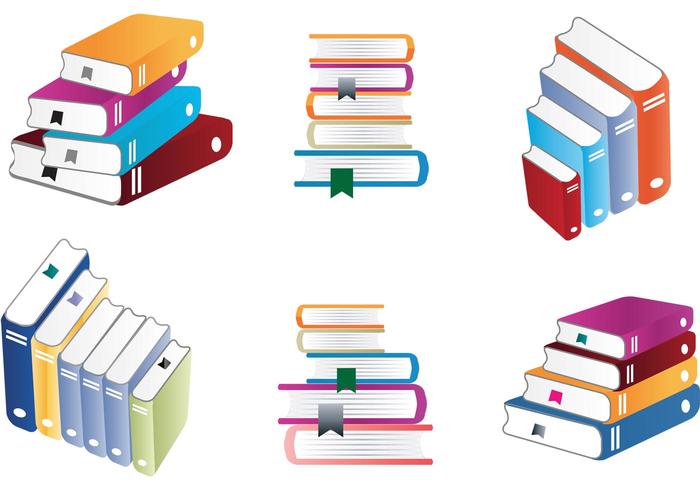 Colorful Stack of Books Vectors 