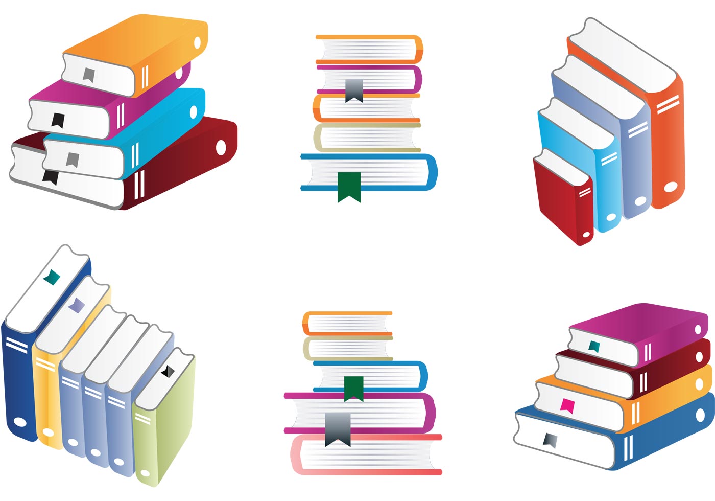 Download Colorful Stack of Books Vectors - Download Free Vectors ...