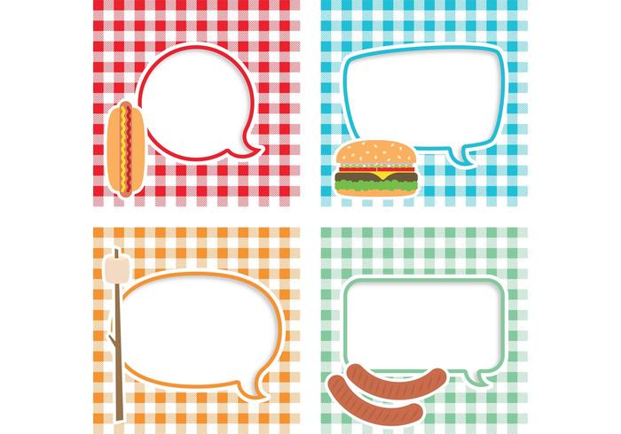 Picnic Vector Text Bubbles