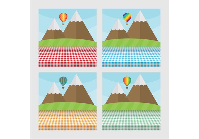 Paisajes de mesa de picnic vector