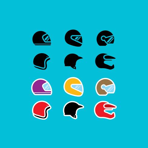 Motorcycle Helmet Vector Icons