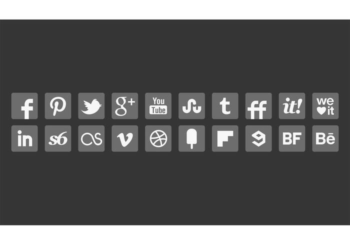 Grey Social Media Icon Vectors Grey Social Media Icon Vectors