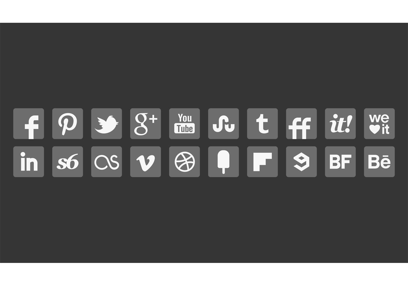 Grey Social Media Icon Vectors | Free Vector Art at Vecteezy!