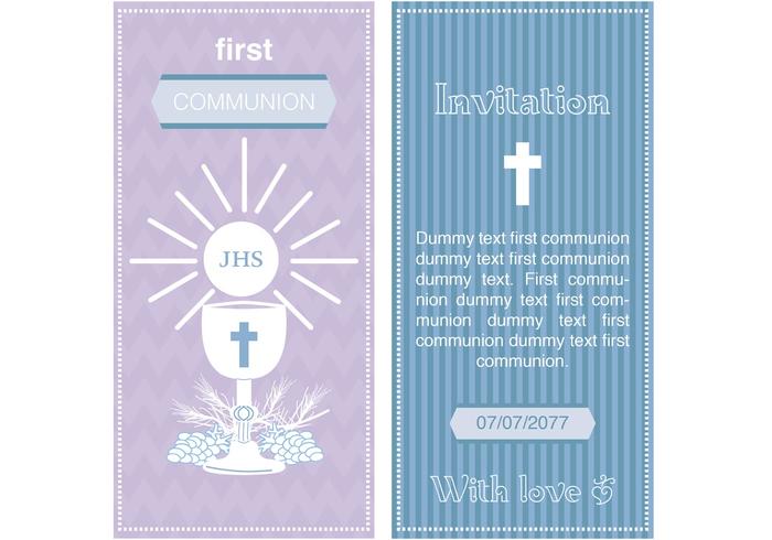 First Communion Invitation Vectors 