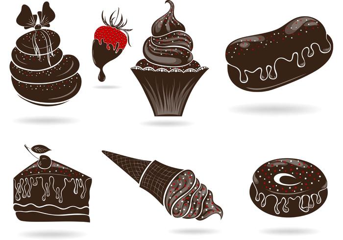 Set of Free Vector Sweets with Chocolate