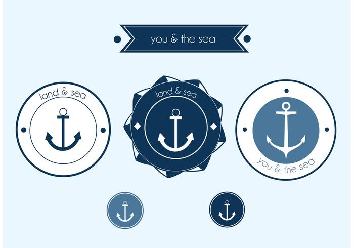 Free Vector Sailor Label Vector Set