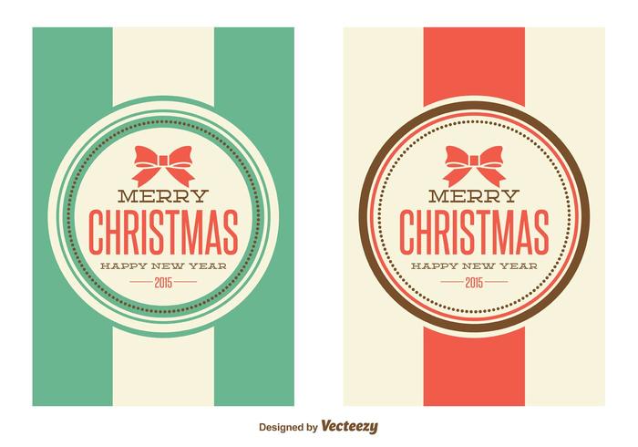 Retro Style Christmas Tarjetas vector