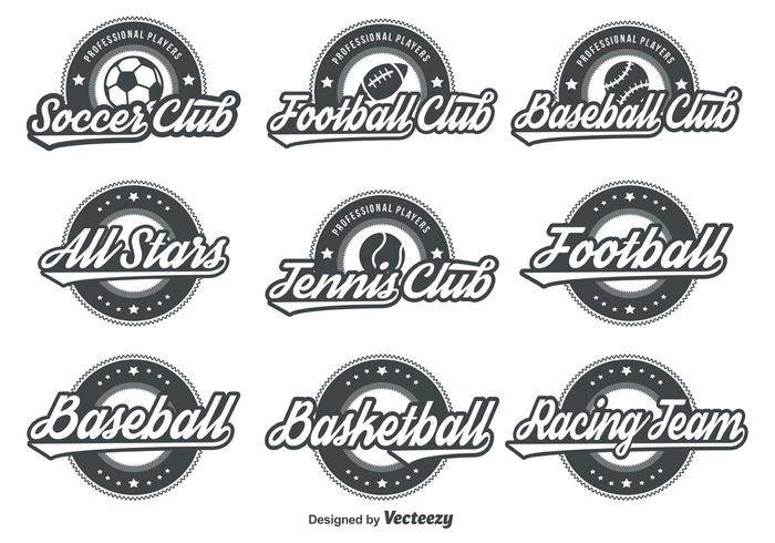 Insignias deportivas retro vector